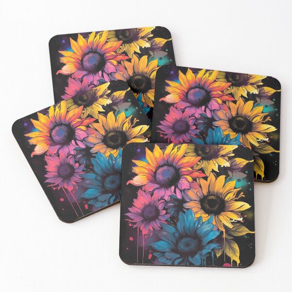 Item preview, Blacklight Style Drippy Sunflowers designed and sold by Matt's Artificial Nature.