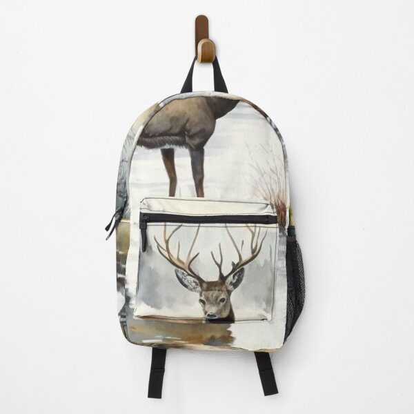 Item preview, deer on river watercolor designed and sold by shokA Design.