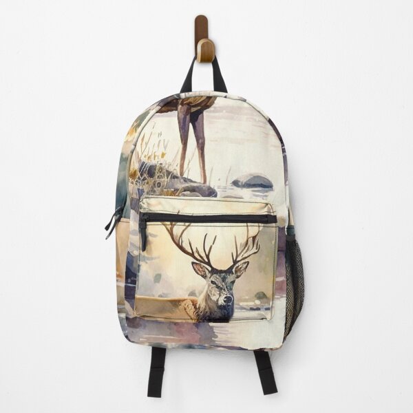 Item preview, deer on river watercolor designed and sold by shokA Design.