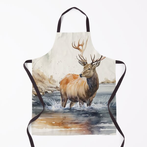 Item preview, deer on river watercolor designed and sold by shokA Design.