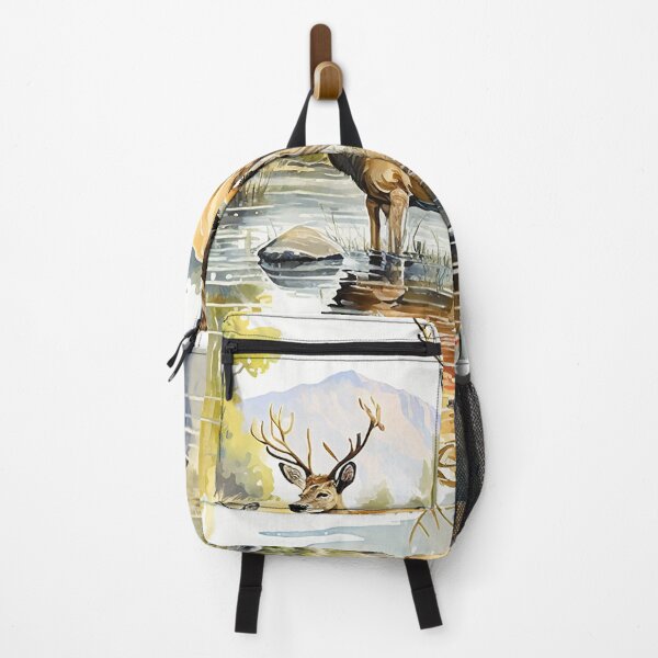 Item preview, deer on river watercolor designed and sold by shokA Design.