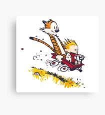 Calvin and Hobbes Comic Strips Characters Canvas Print