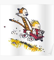 Calvin and Hobbes Comic Strips Characters Poster