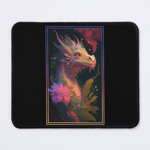 Item preview, Dragon Vibrant Tropical Flower Tall Digital Oil Painting Portrait designed and sold by arthouseflunky.