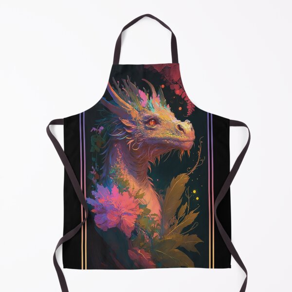 Item preview, Dragon Vibrant Tropical Flower Tall Digital Oil Painting Portrait designed and sold by arthouseflunky.