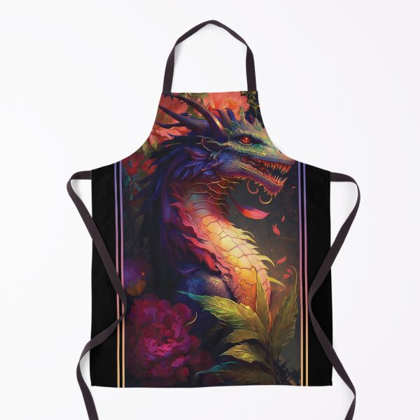 Item preview, Dragon Vibrant Tropical Flower Tall Digital Oil Painting Portrait 2 designed and sold by arthouseflunky.