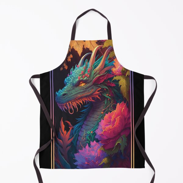 Item preview, Dragon Vibrant Tropical Flower Tall Digital Oil Painting Portrait 3 designed and sold by arthouseflunky.