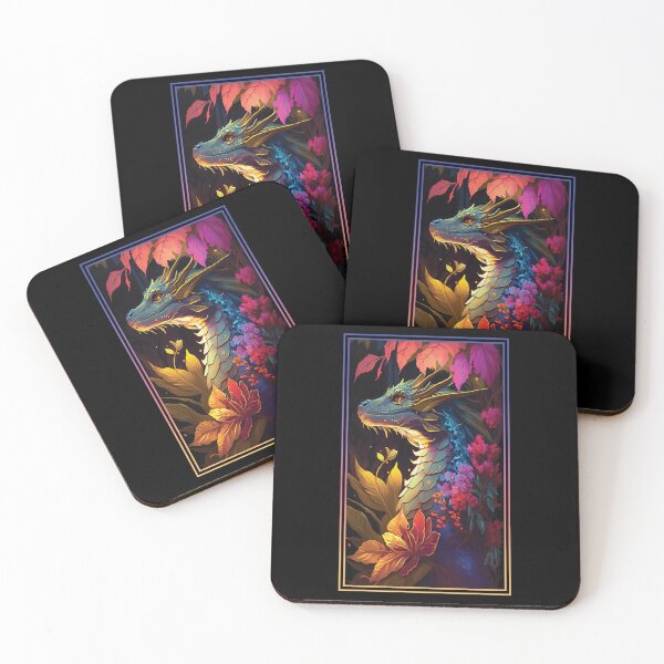 Item preview, Dragon Vibrant Tropical Flower Tall Digital Oil Painting Portrait 4 designed and sold by arthouseflunky.