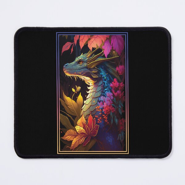 Item preview, Dragon Vibrant Tropical Flower Tall Digital Oil Painting Portrait 4 designed and sold by arthouseflunky.