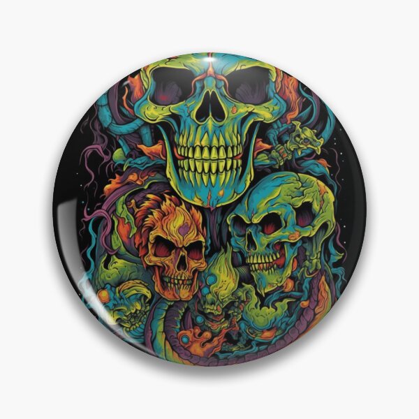Item preview, Neon Flaming Skulls and Dragon Tails designed and sold by artbybrado.