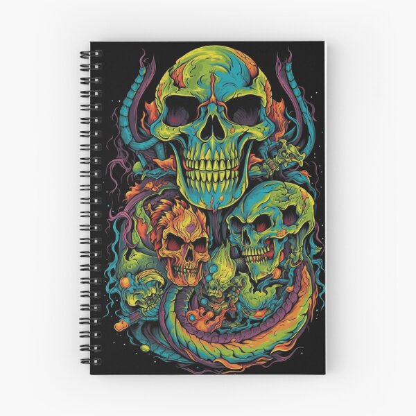 Item preview, Neon Flaming Skulls and Dragon Tails designed and sold by artbybrado.