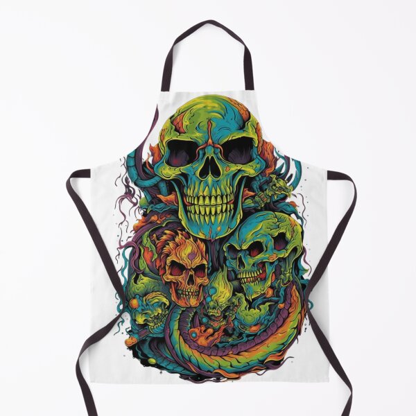 Item preview, Neon Flaming Skulls and Dragon Tails designed and sold by artbybrado.