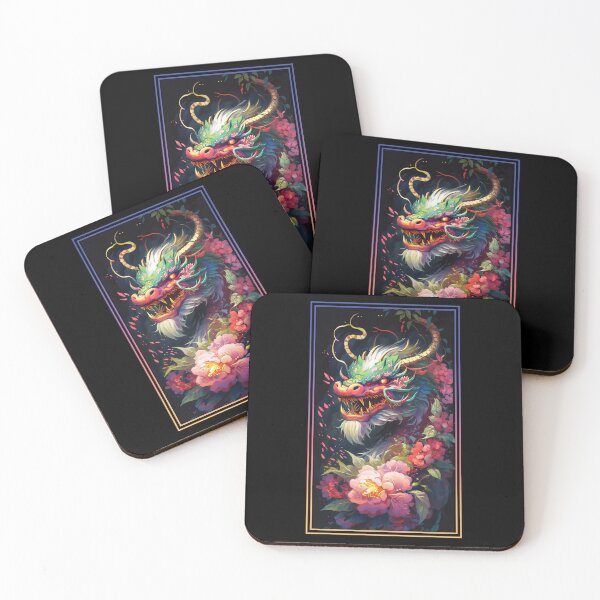 Item preview, Dragon Vibrant Tropical Flower Tall Digital Oil Painting Portrait 6 designed and sold by arthouseflunky.