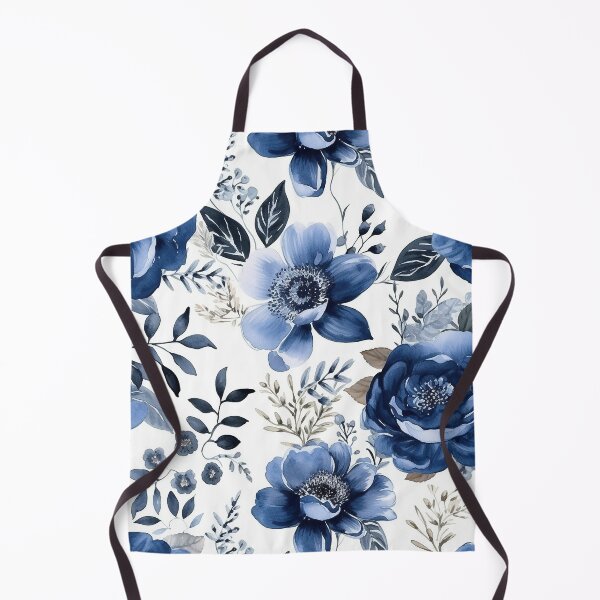 Item preview, Navy Watercolor Flowers Seamless Pattern designed and sold by seamlessStuff.
