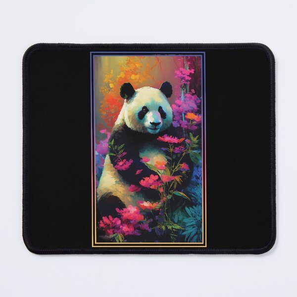 Item preview, Panda Vibrant Tropical Flower Tall Digital Oil Painting Portrait designed and sold by arthouseflunky.
