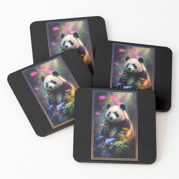 Item preview, Panda Vibrant Tropical Flower Tall Digital Oil Painting Portrait 2  designed and sold by arthouseflunky.