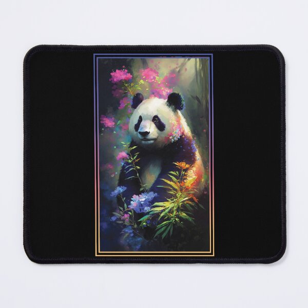 Item preview, Panda Vibrant Tropical Flower Tall Digital Oil Painting Portrait 2 designed and sold by arthouseflunky.