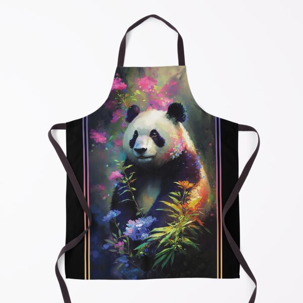 Item preview, Panda Vibrant Tropical Flower Tall Digital Oil Painting Portrait 2 designed and sold by arthouseflunky.