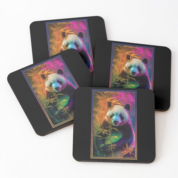 Item preview, Panda Vibrant Tropical Flower Tall Digital Oil Painting Portrait 3 designed and sold by arthouseflunky.