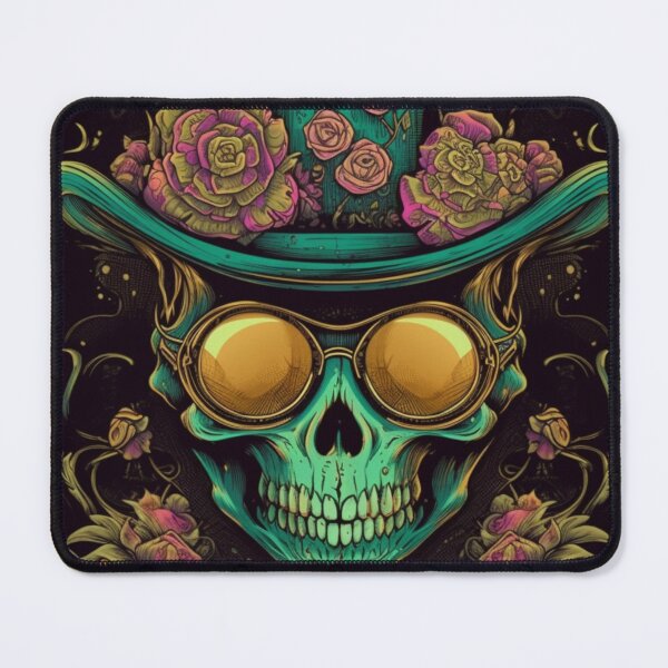 Item preview, Whimsical Psychedelic Skull Madhatter Skeleton Art Graphic Design V.33 designed and sold by Pexelpanoramas.