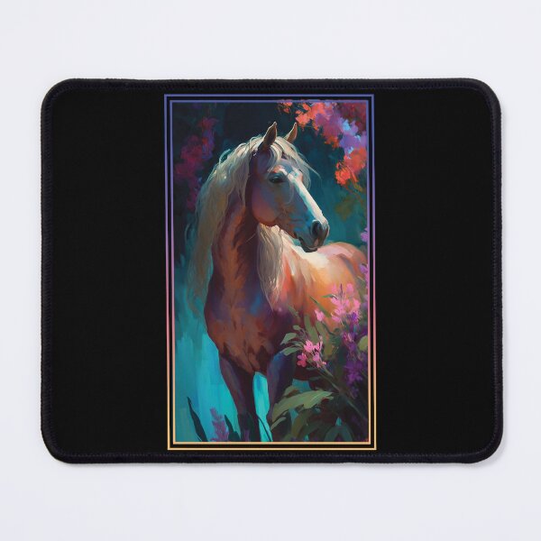 Item preview, Horse Vibrant Tropical Flower Tall Digital Oil Painting Portrait designed and sold by arthouseflunky.