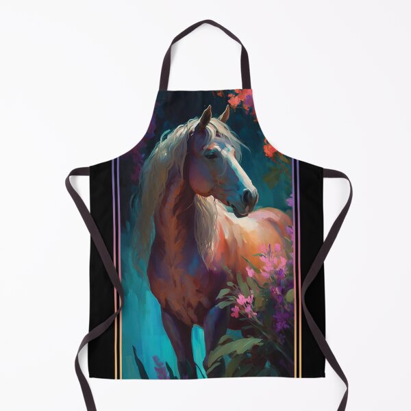 Item preview, Horse Vibrant Tropical Flower Tall Digital Oil Painting Portrait designed and sold by arthouseflunky.