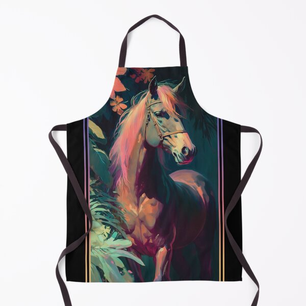 Item preview, Horse Vibrant Tropical Flower Tall Digital Oil Painting Portrait 2 designed and sold by arthouseflunky.