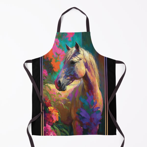 Item preview, Horse Vibrant Tropical Flower Tall Digital Oil Painting Portrait 3 designed and sold by arthouseflunky.