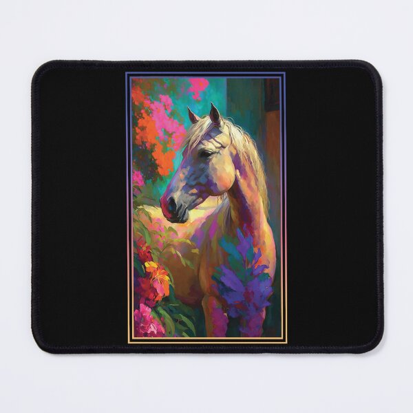 Item preview, Horse Vibrant Tropical Flower Tall Digital Oil Painting Portrait 3 designed and sold by arthouseflunky.