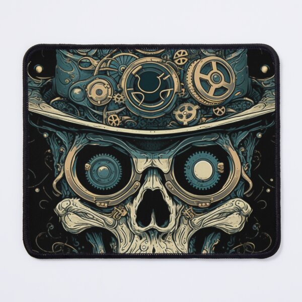 Item preview, Mechanic Whimsical Psychedelic Skull Madhatter Skeleton Art Graphic Design V.35 designed and sold by Pexelpanoramas.
