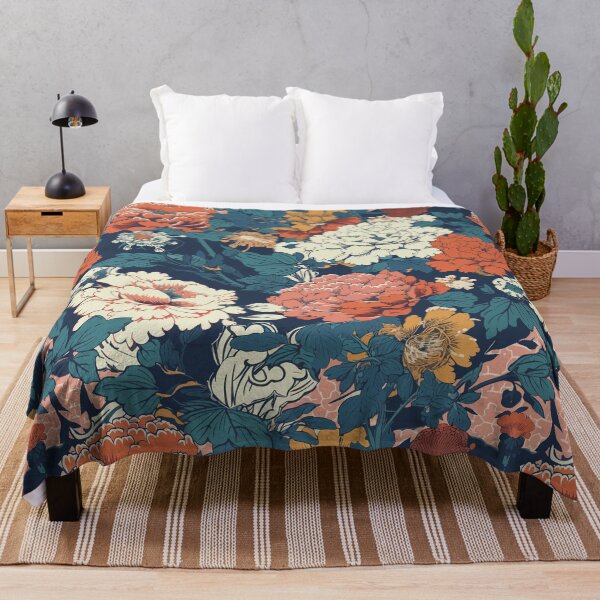 Item preview, Vibrant Meadow: Multicolor Wildflowers with a Touch of Red, Inspired by Hokusai designed and sold by TopArtsy.