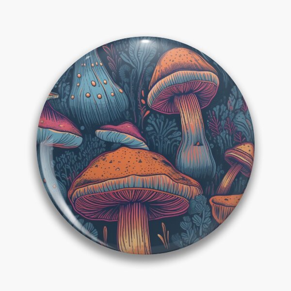 Item preview, Psychedelic Mushrooms Pattern in Blue and Red designed and sold by KidSovereign.