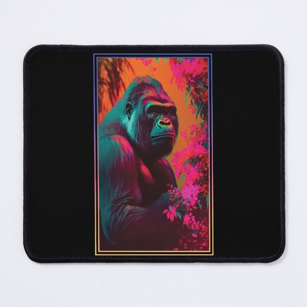 Item preview, Gorilla Vibrant Tropical Flower Tall Digital Oil Painting Portrait 2 designed and sold by arthouseflunky.
