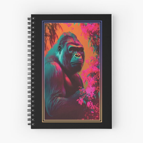 Item preview, Gorilla Vibrant Tropical Flower Tall Digital Oil Painting Portrait 2 designed and sold by arthouseflunky.