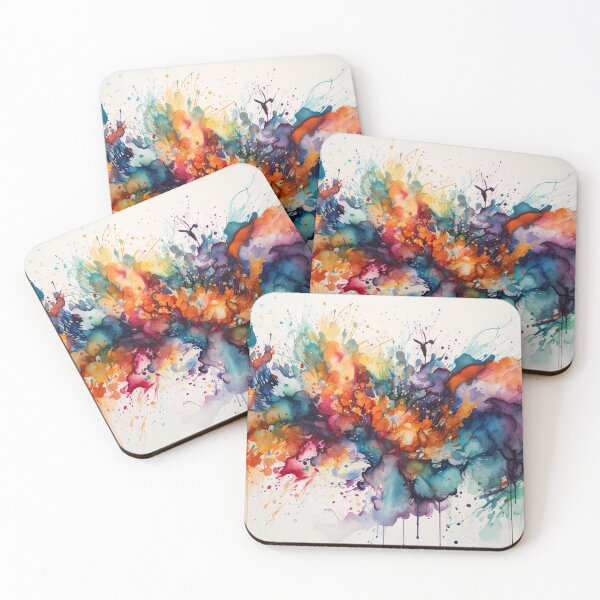 Item preview, watercolor splashes hand drawn designed and sold by buruburubur.