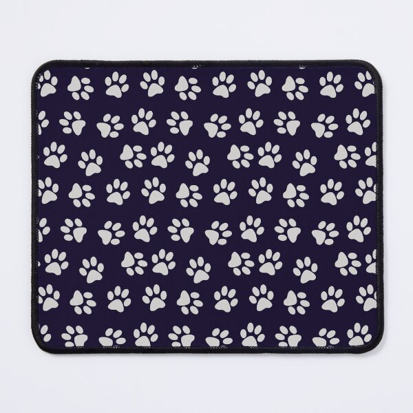 Item preview, Quill Grey Cat Paw print Pattern With Dark Blue Background designed and sold by Throwtopia.