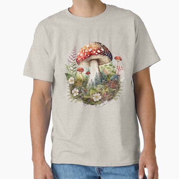 Item preview, Watercolor Amanita Muscaria Red Mushroom with Wildflowers designed and sold by Brainless Art.
