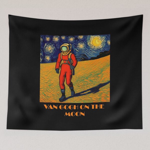 Item preview, Van Gogh Alive astronaut walks on the moon designed and sold by Teescount.