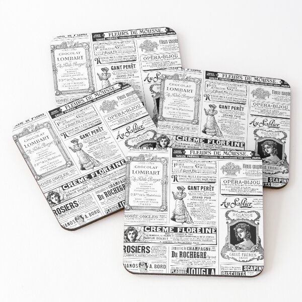 Item preview, victorian newspaper antique french black white  designed and sold by Gossip Rag.