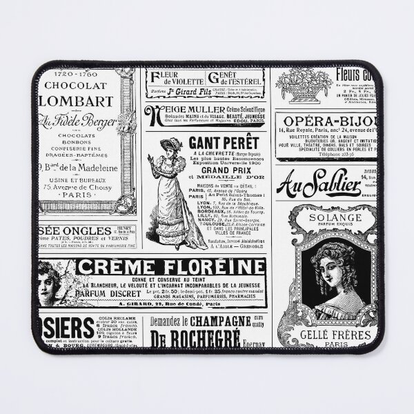 Item preview, victorian newspaper antique french black white  designed and sold by Gossip Rag.