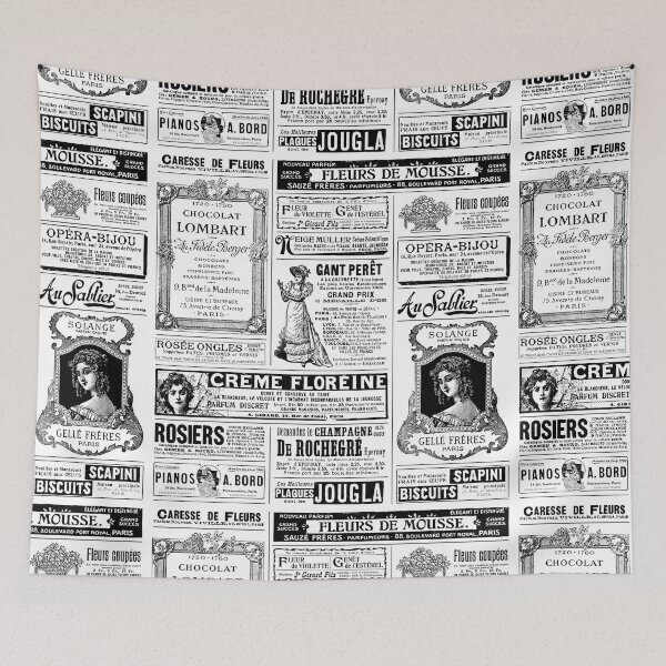 Item preview, victorian newspaper antique french black white  designed and sold by Gossip Rag.