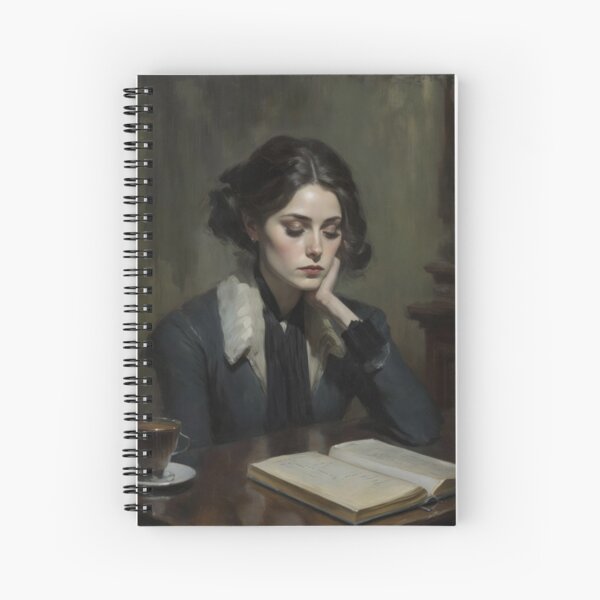 Aperçu de l'œuvre Femme avec un livre - Dark Academia Aesthetic Art créée et vendue par TenebrasLucem.