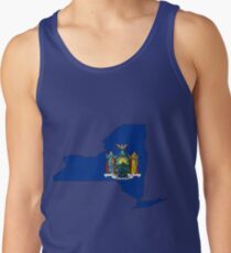 Camisetas de tirantes para hombre Mapa de Nueva York con la bandera del estado de Nueva York