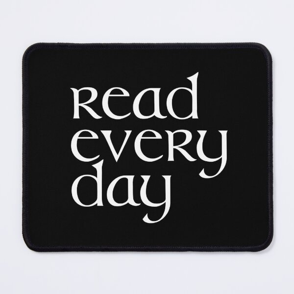 Item preview, Read every day, black background, bookworm slogan designed and sold by ArtPau.