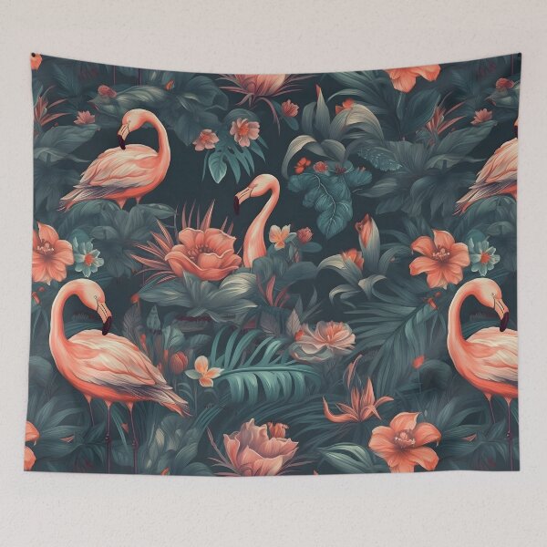 Item preview, Flamingo jungle style pattern designed and sold by FuschDesigns.