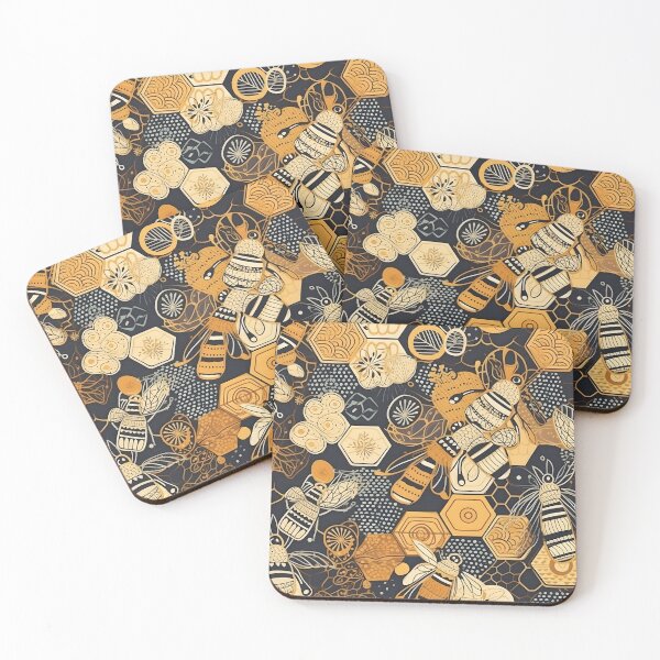 Item preview, Lovely Abstract Honey Bees Pattern designed and sold by PatternBestFan.
