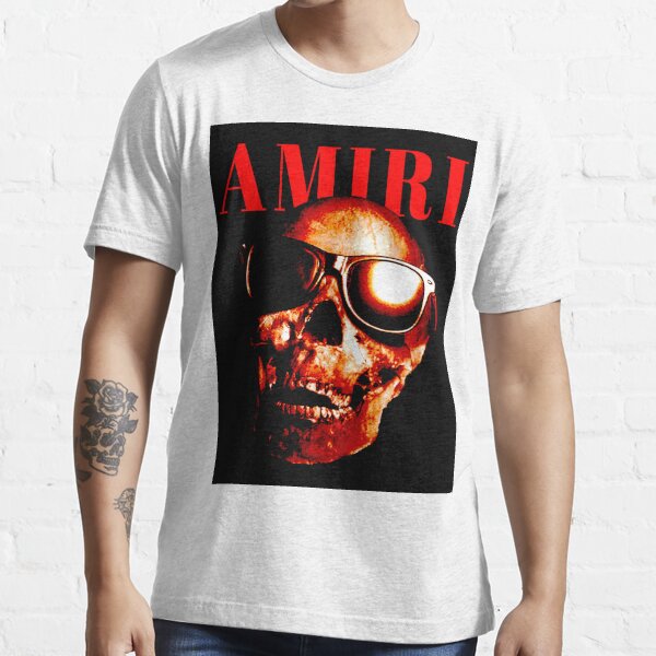 Red AMIRI Skull Funny Essential T-Shirt for Sale by edubyte