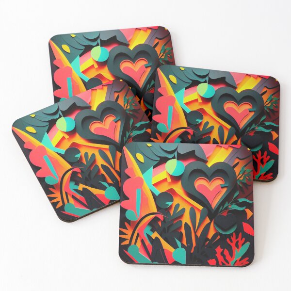 Item preview, Abstract Paper Cut Art - Dark Heart Filled With Love designed and sold by TwistedArtistry.