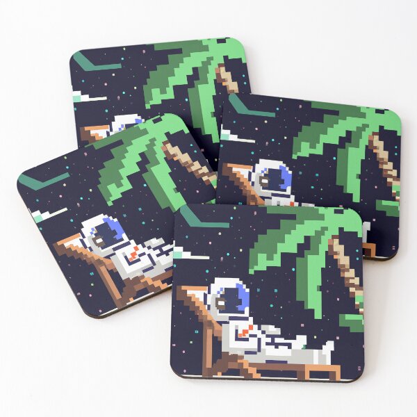 Item preview, Vacation Goals: Pixel Astronauts Chill in Paradise Beyond Earth designed and sold by QuotesUnleashed.