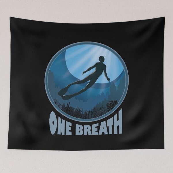 Item preview, One Breath Apnoe Freedive - The Ocean Is Calling designed and sold by TheInkElephant.